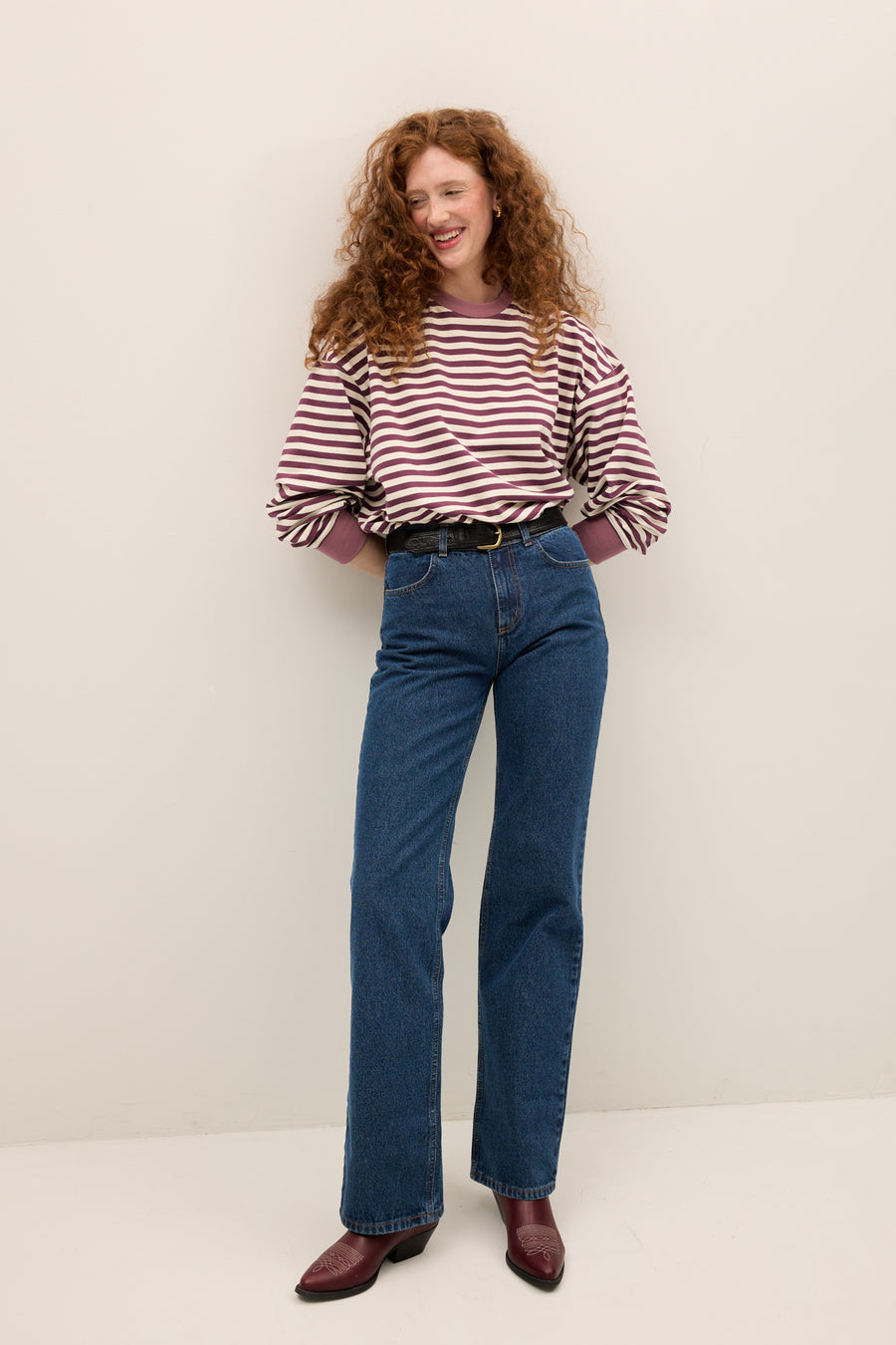 Cienka bluza z bawełny / 17 / 22 / purple stripes