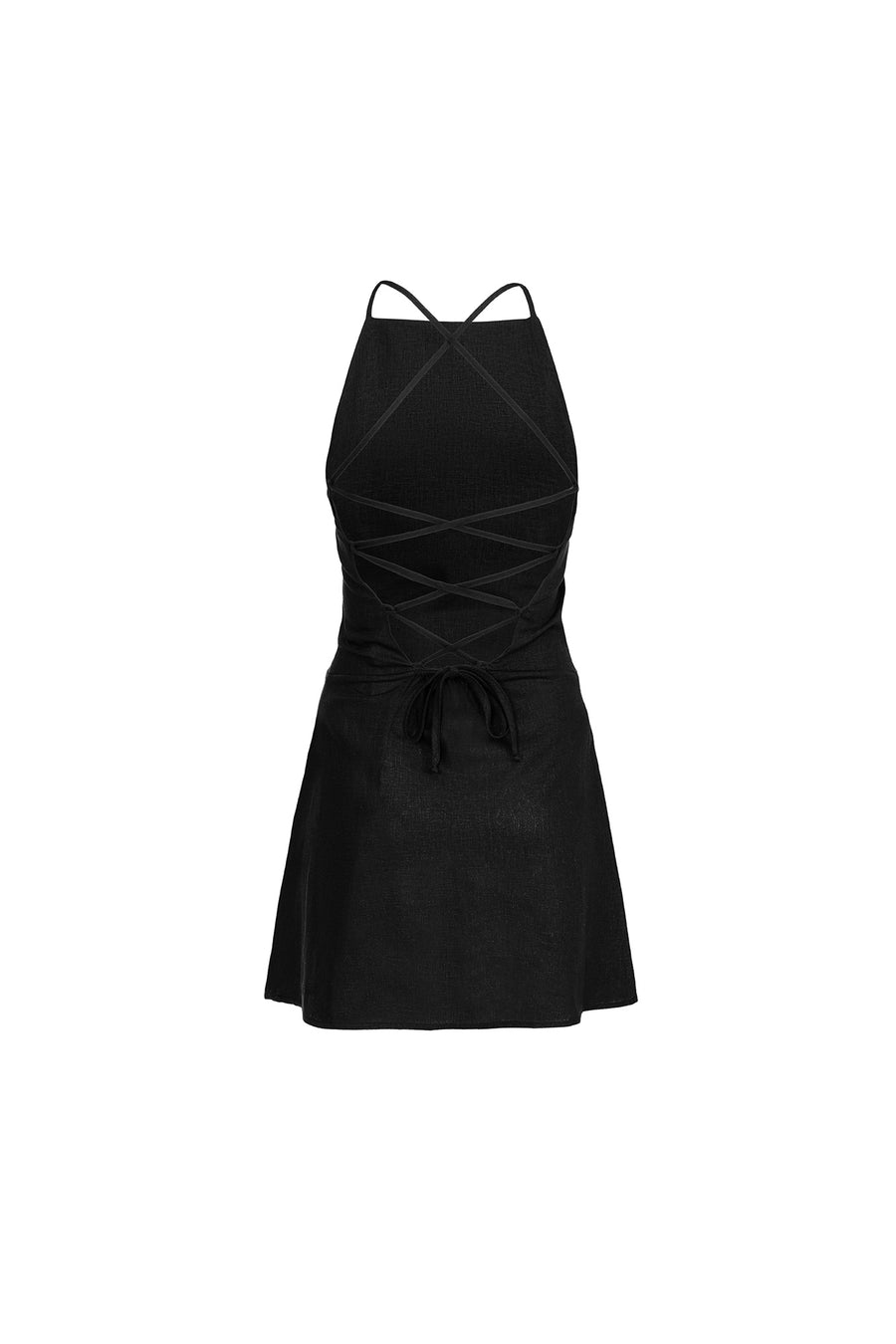 Sukienka z lnu i wiskozy / 03 / 39 / onyx black