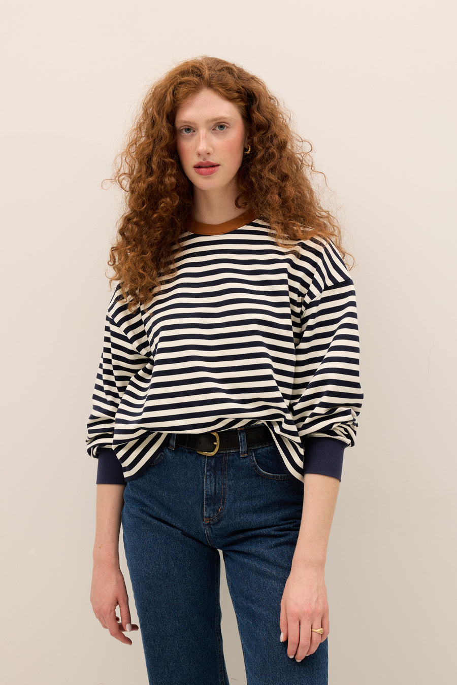 Cienka bluza z bawełny / 17 / 22 / breton stripes / orange