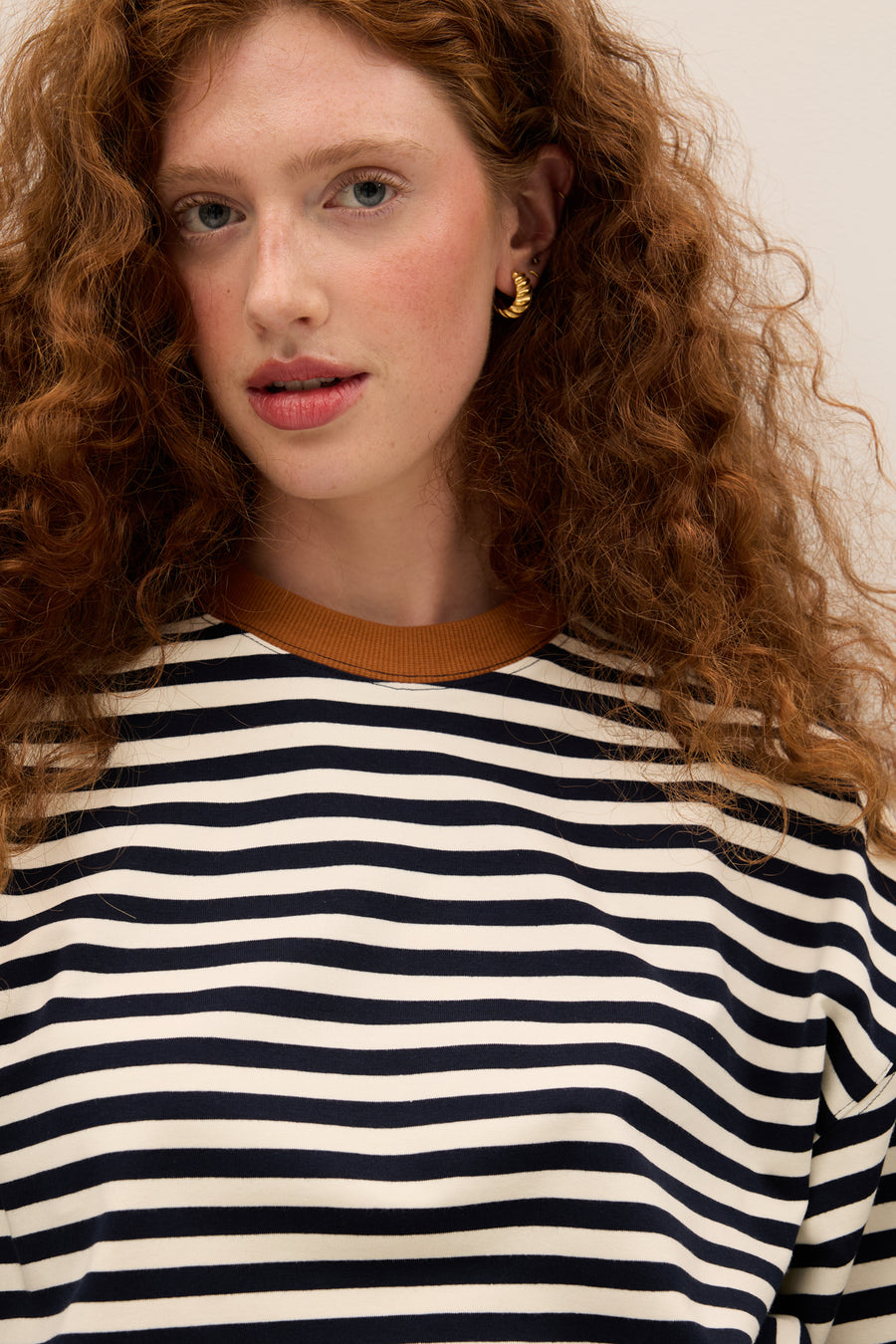 Cienka bluza z bawełny / 17 / 22 / breton stripes / orange