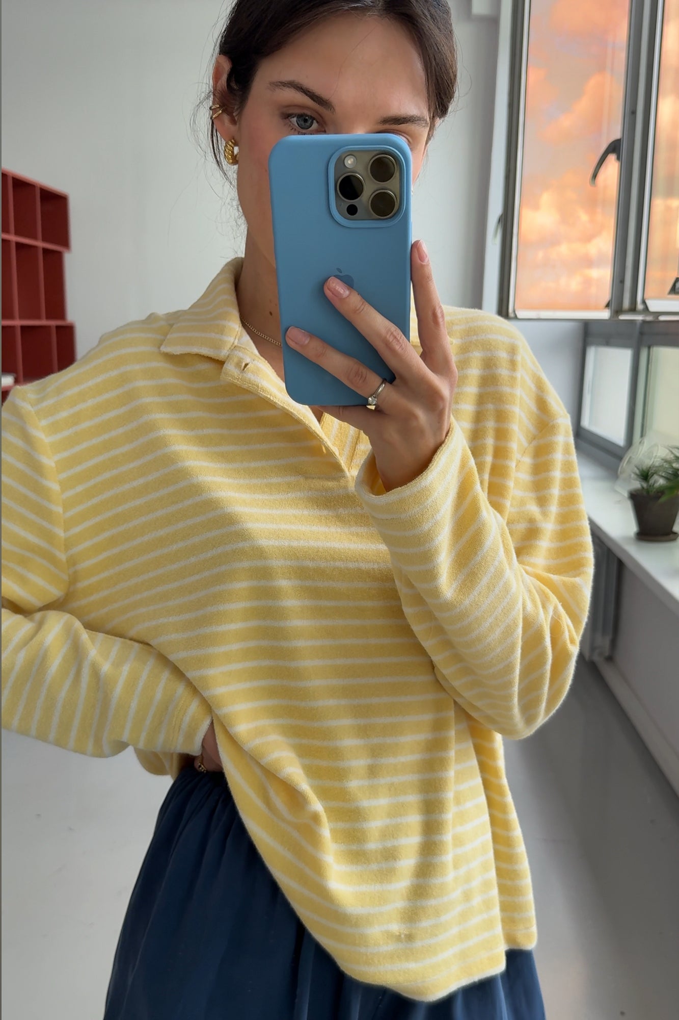  Longsleeve polo z bawełny / 14 / 26 / lemon stripes *szorty-z-tencelu-09-08-storm-blue*?Modelka ma 178 cm wzrostu i prezentuje rozmiar S? 