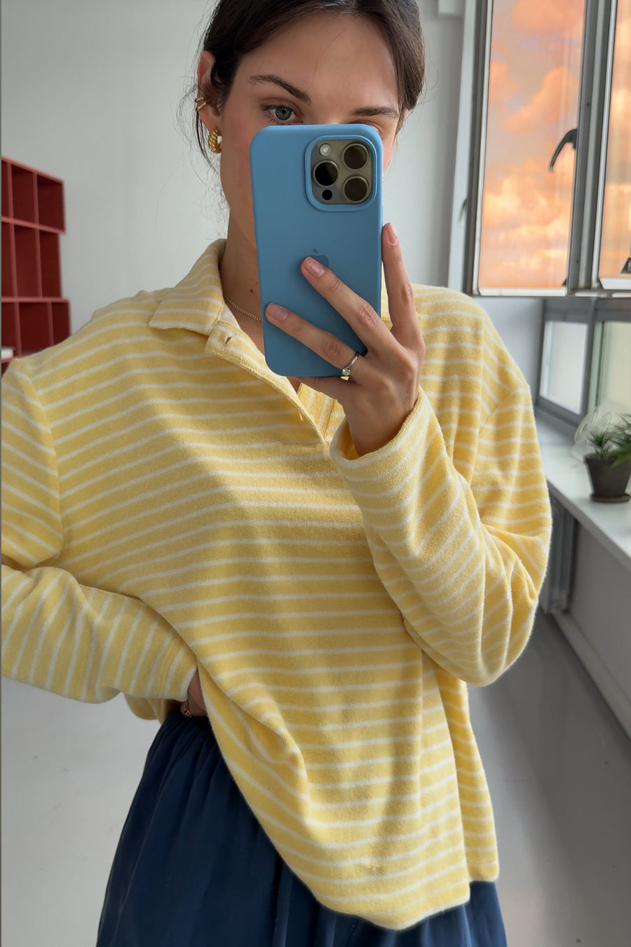  Longsleeve polo z bawełny / 14 / 26 / lemon stripes *szorty-z-tencelu-09-08-storm-blue*?Modelka ma 178 cm wzrostu i prezentuje rozmiar S? 