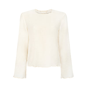 Bluzka z fakturowanej wiskozy / 12 / 21 / cream white