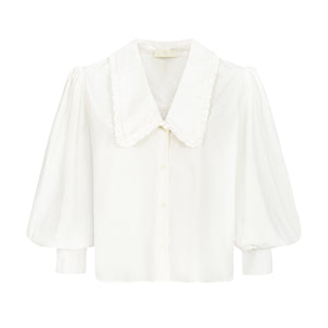 Koszula z bawełny organicznej / 12 / 22 / cream white