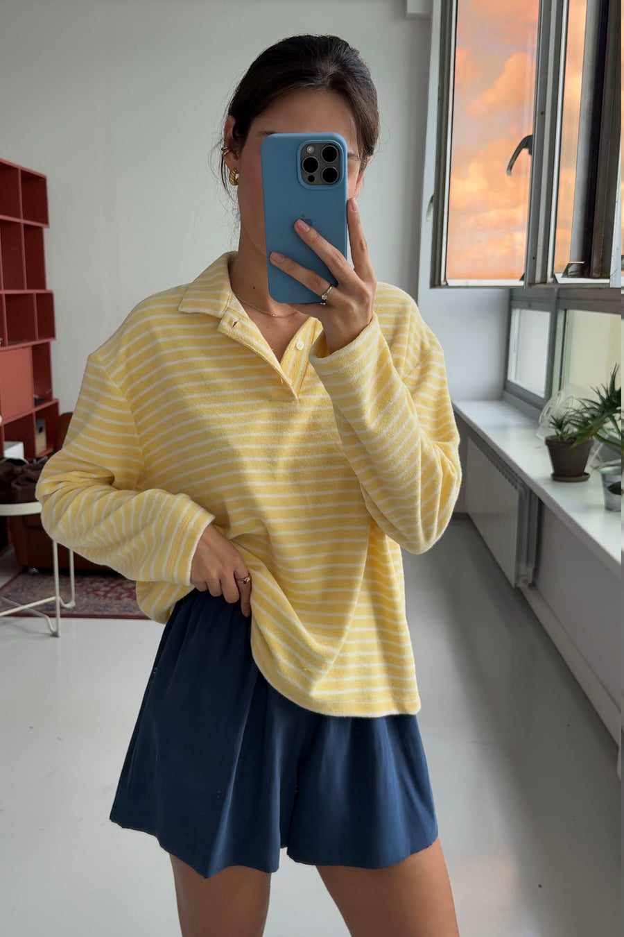  Longsleeve polo z bawełny / 14 / 26 / lemon stripes *szorty-z-tencelu-09-08-storm-blue*?Modelka ma 178 cm wzrostu i prezentuje rozmiar S? 