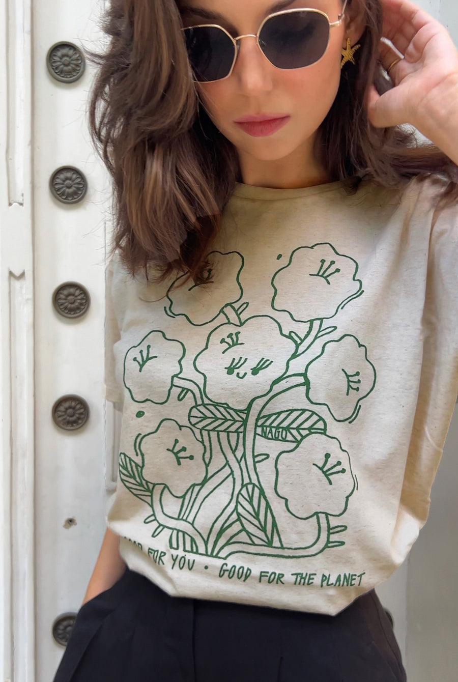 T-shirt z bawełny organicznej z lnem / 13 / 02 / full print