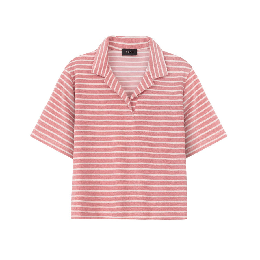 T-shirt z bawełny frotte / 13 / 33 / coral stripes
