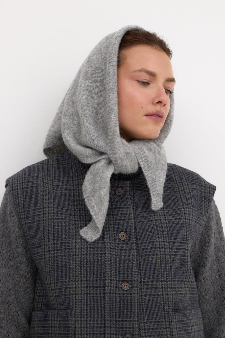 Chusta z wełną z alpaki / 21 / 24 / mist grey