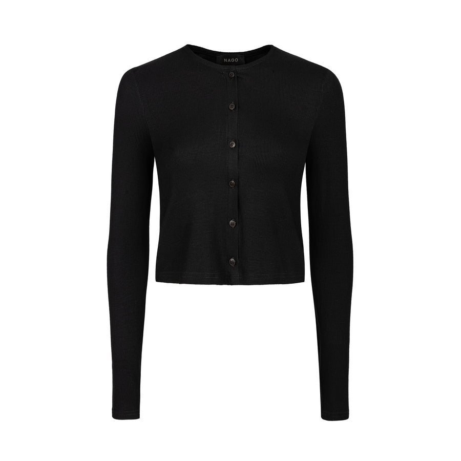 Longsleeve z wiskozy / 14 / 27 / onyx black