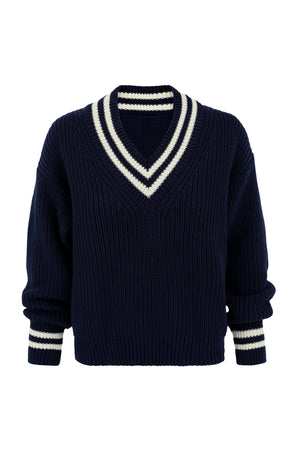 Sweter z bawełny organicznej / 16 / 11 / night blue