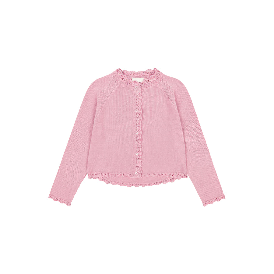 Kardigan z bawełny organicznej / 16 / 18 / blush pink