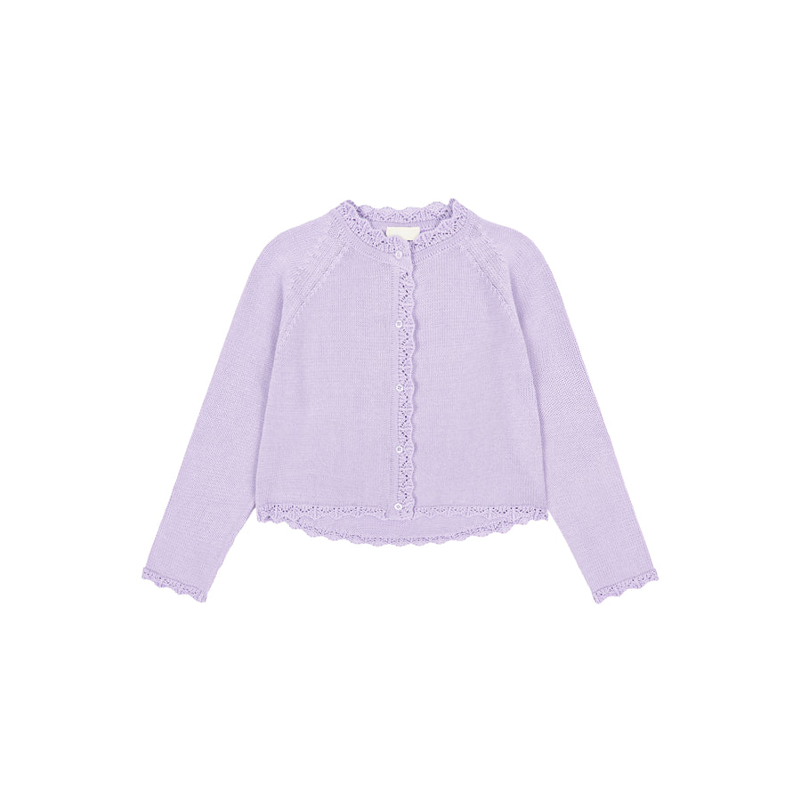 Kardigan z bawełny organicznej / 16 / 18 / lilac