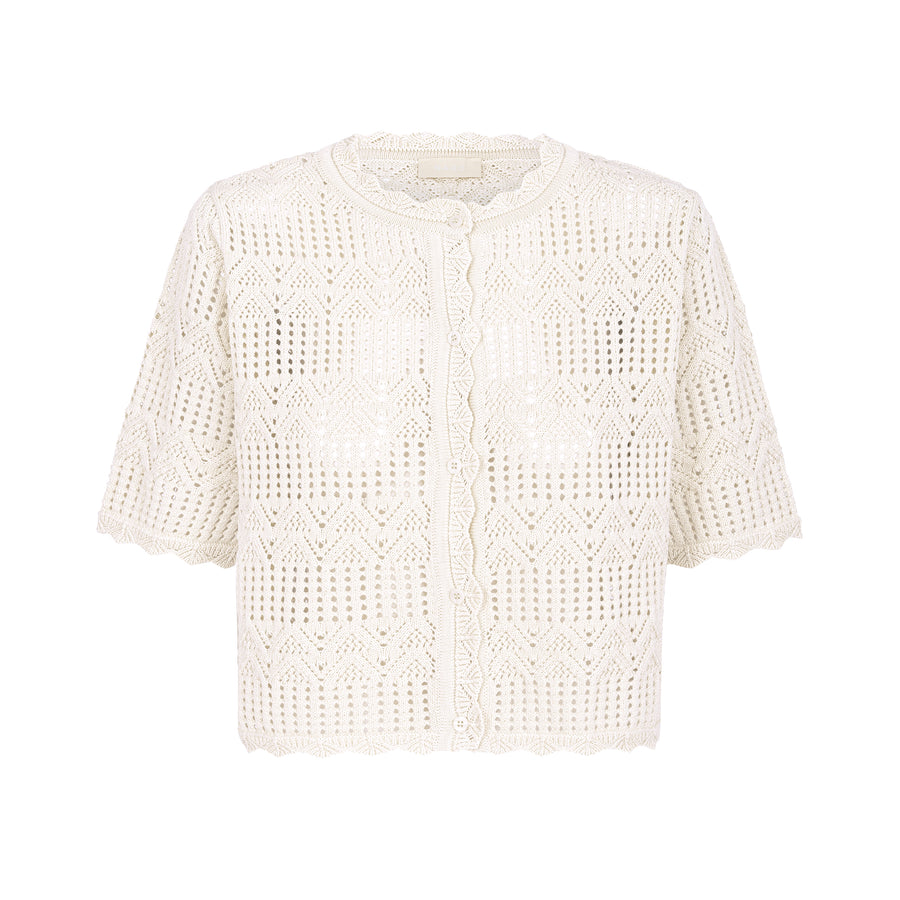Kardigan z bawełny organicznej / 16 / 26 / cream white