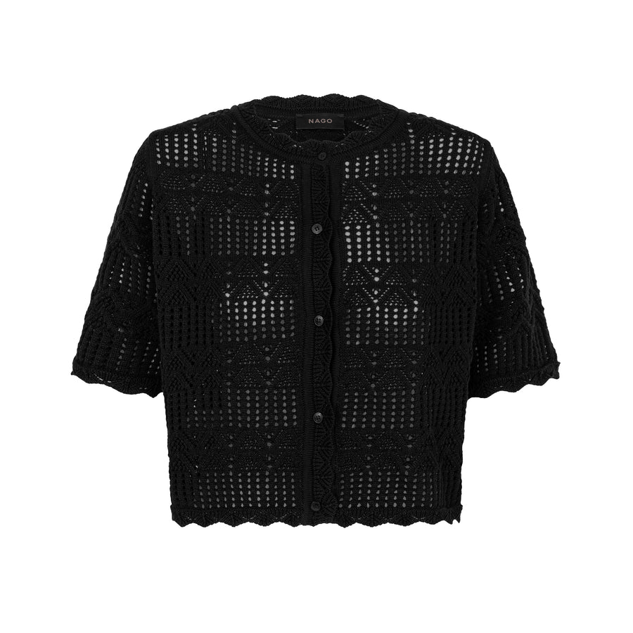 Kardigan z bawełny organicznej / 16 / 26 / onyx black