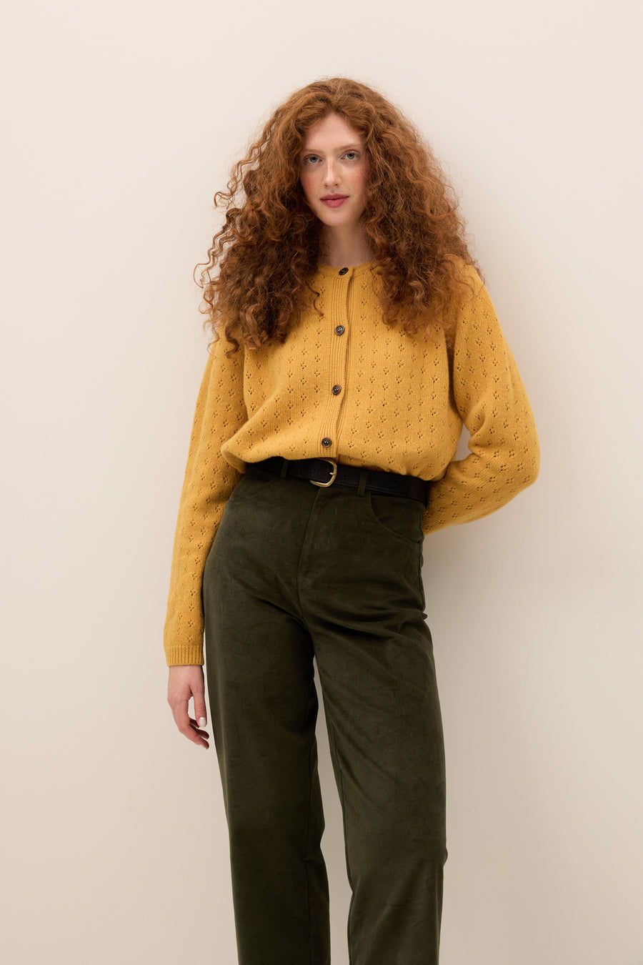 Spodnie z bawełny / 05 / 19 dusty green