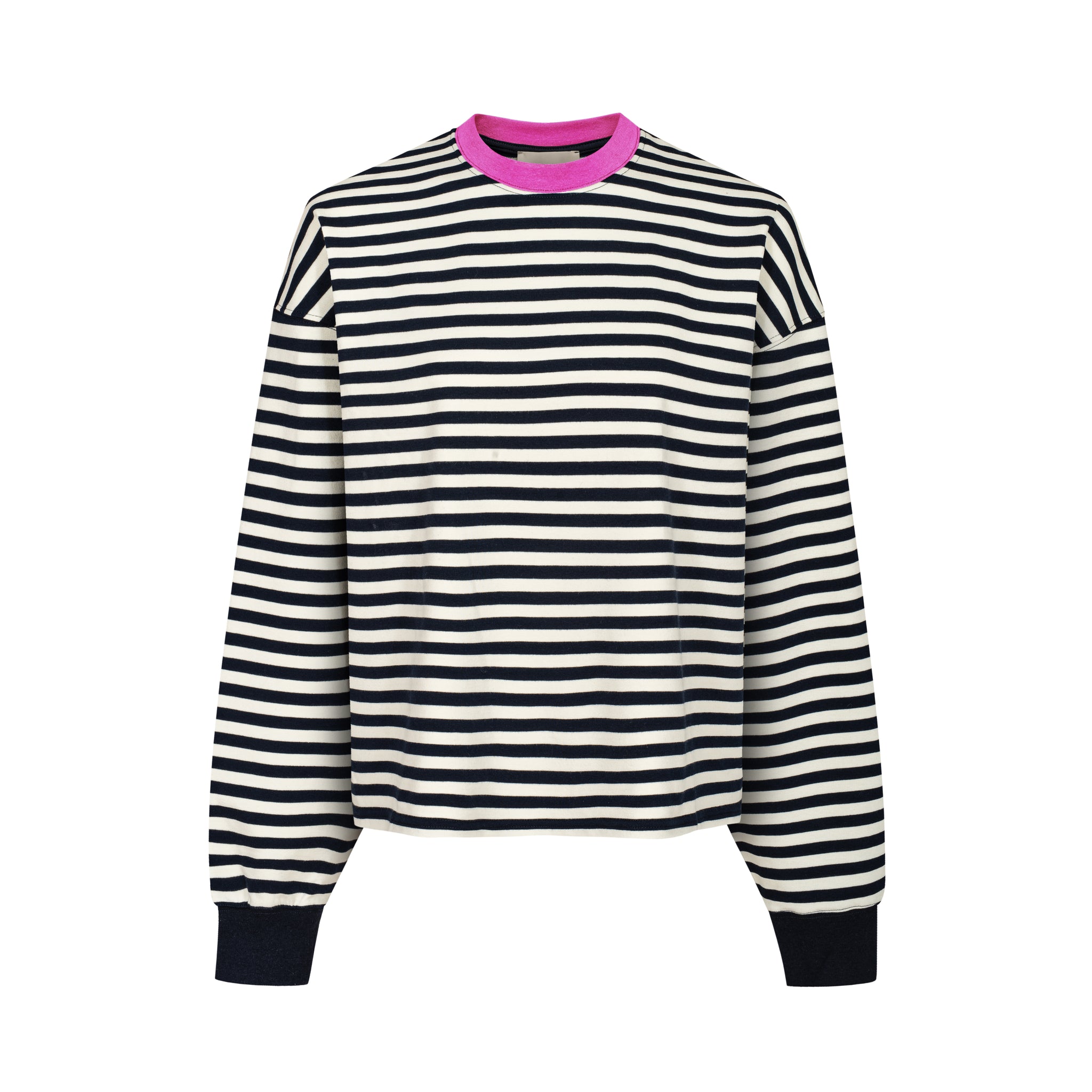 Cienka bluza z bawełny / 17 / 22 / breton stripes / fuchsia