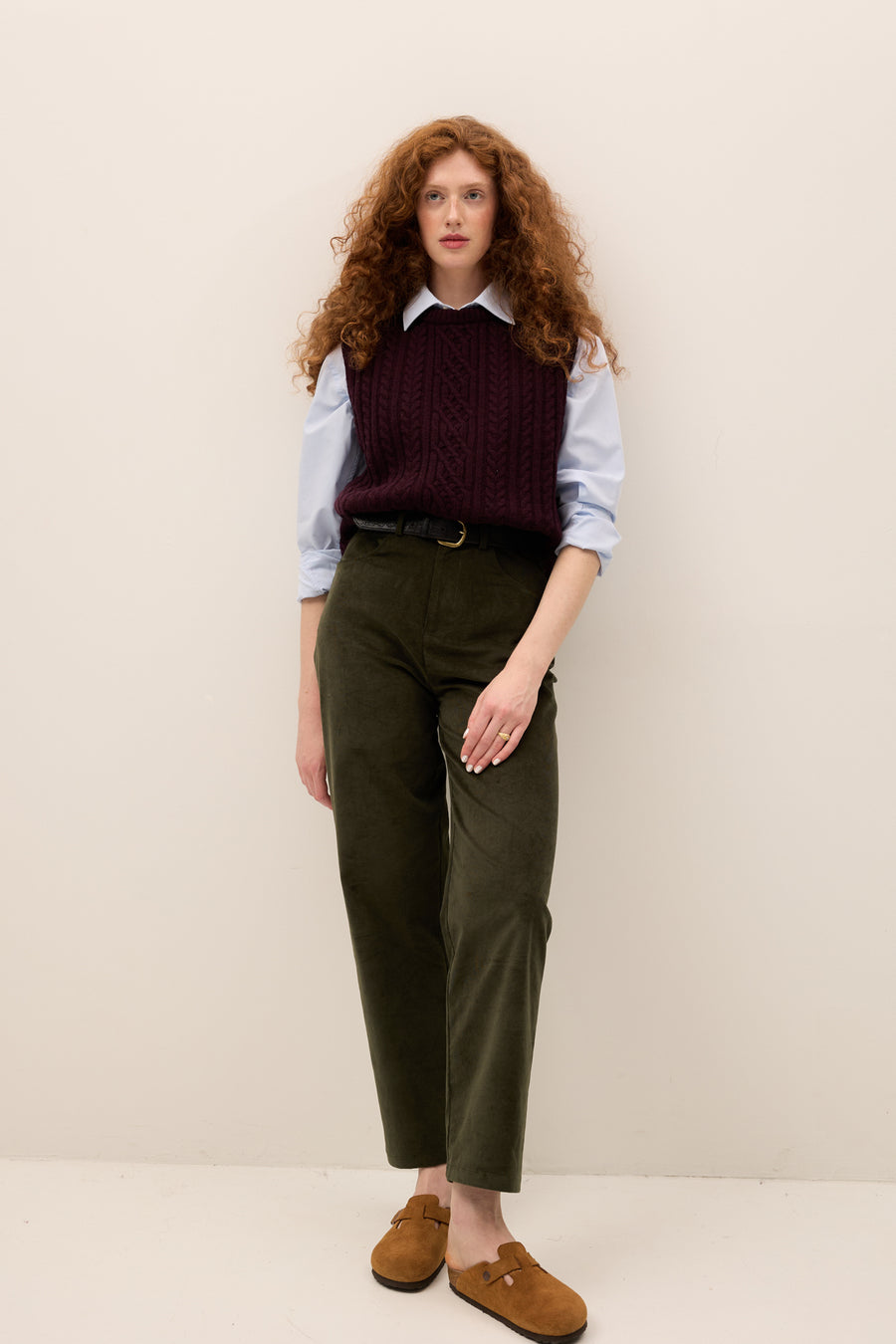 Spodnie z bawełny / 05 / 19 dusty green