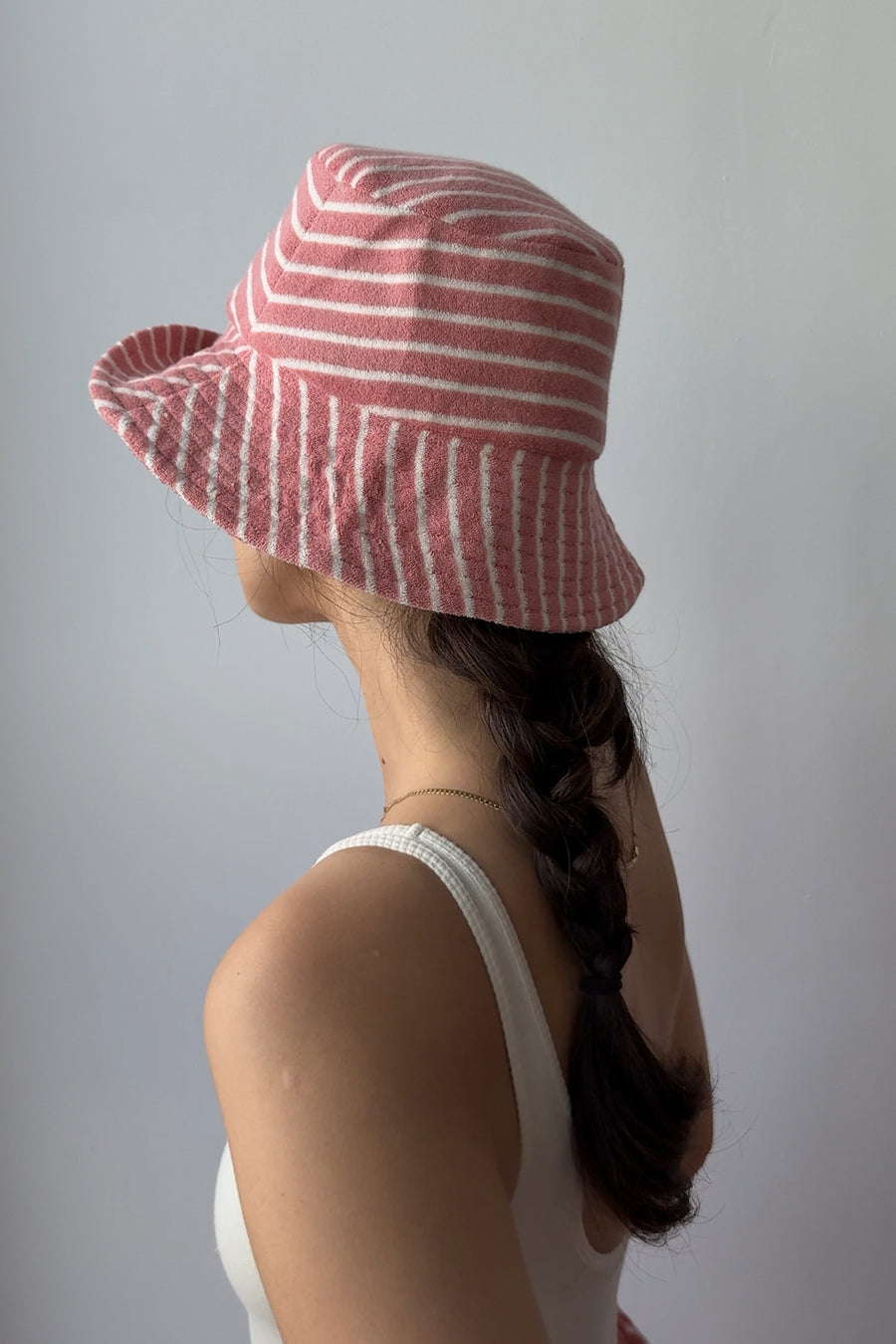 Bucket z bawełny frotte / 21 / 09 / coral stripes *body-z-bawelny-01-10-vanilla-cream*