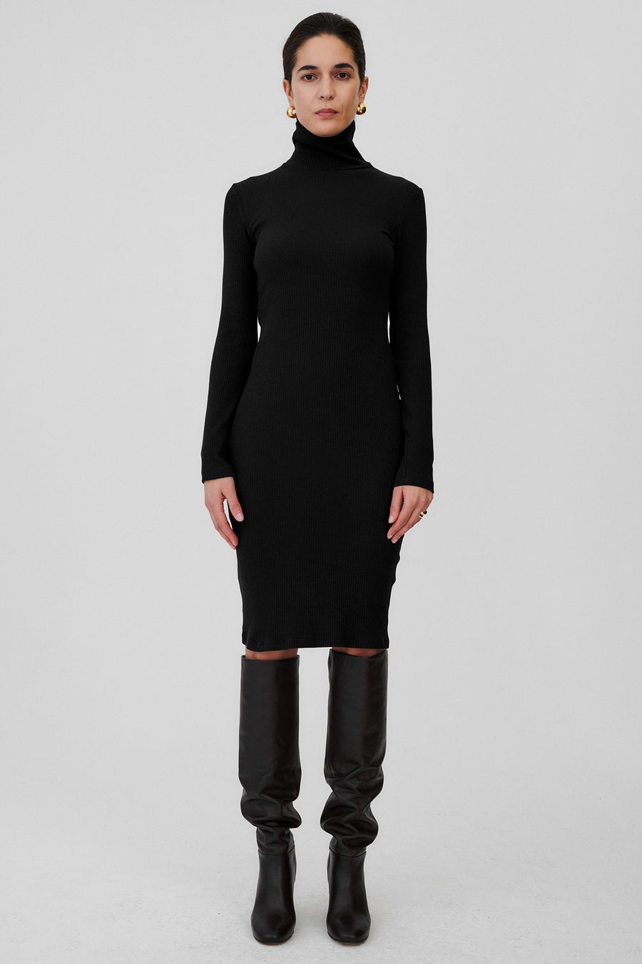 Sukienka z bawełny organicznej / 02 / 01 / onyx black PRE-ORDER
