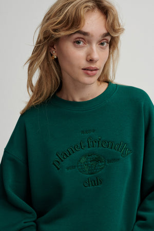 Bluza z bawełny organicznej / 17 / 16 / vintage green / planet friendly
