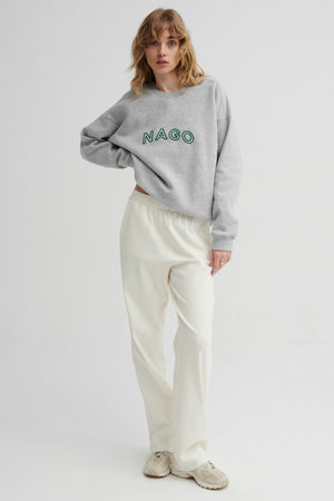 Bluza z bawełny organicznej / 17 / 19 / mist grey *spodnie-z-bawelny-organicznej-04-14-cream-white* ?Modelka ma 179cm wzrostu i prezentuje rozmiar XS/S?