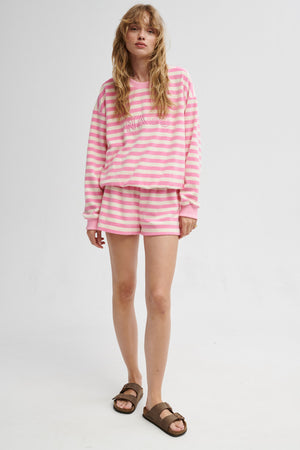 Bluza z bawełny frotte / 17 / 20 / pink stripes
