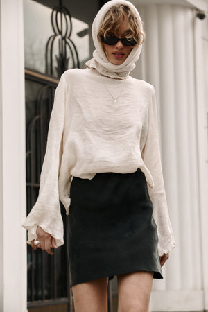 Bluzka z fakturowanej wiskozy / 12 / 21 / cream white