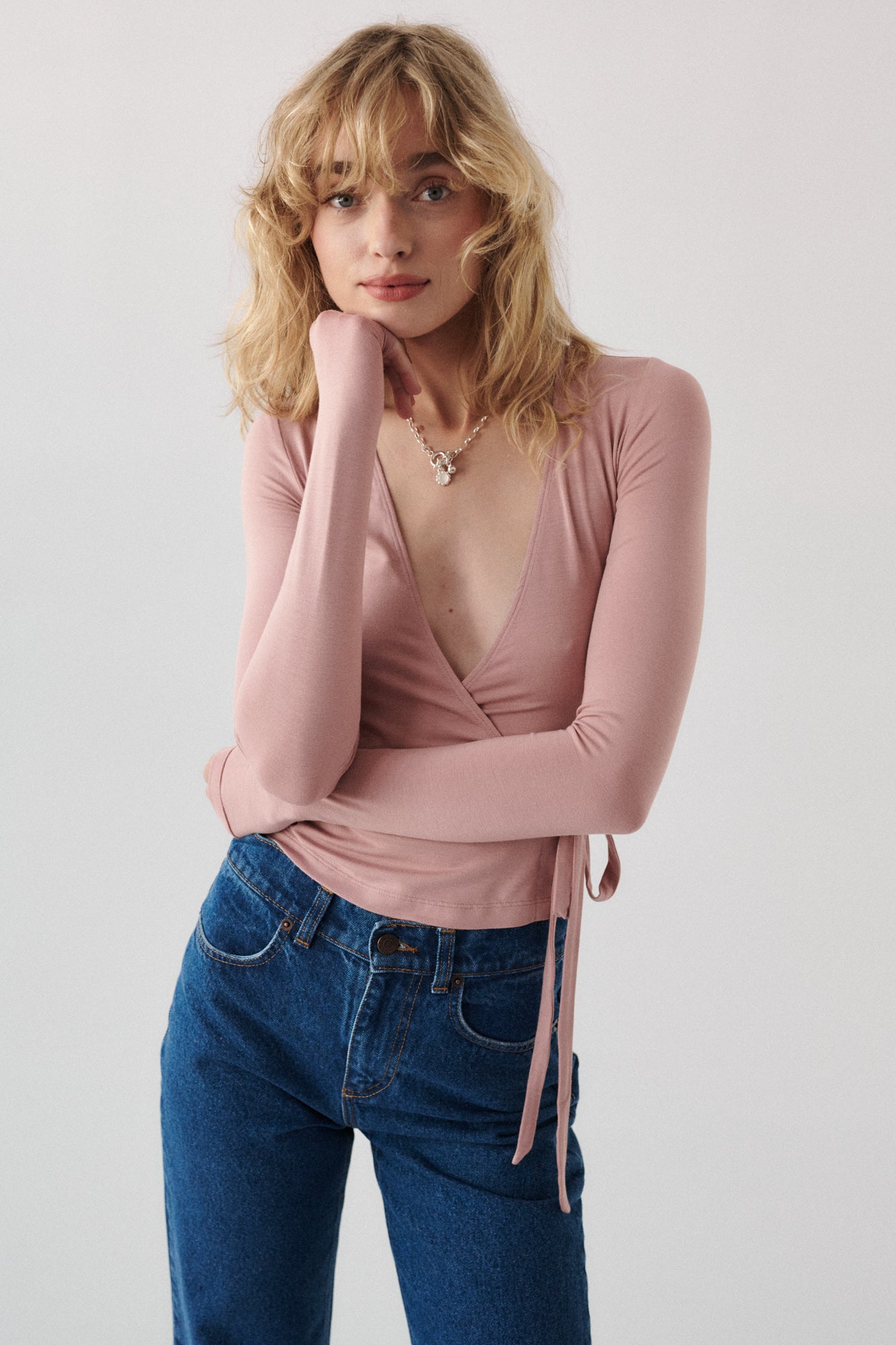 Longsleeve z wiskozy / 14 / 28 / dusty rose