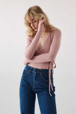 Longsleeve z wiskozy / 14 / 28 / dusty rose