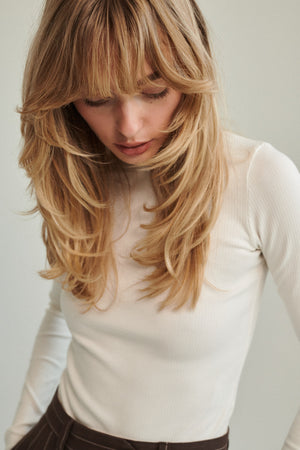 Longsleeve z bawełny organicznej / 14 / 23 / cream white