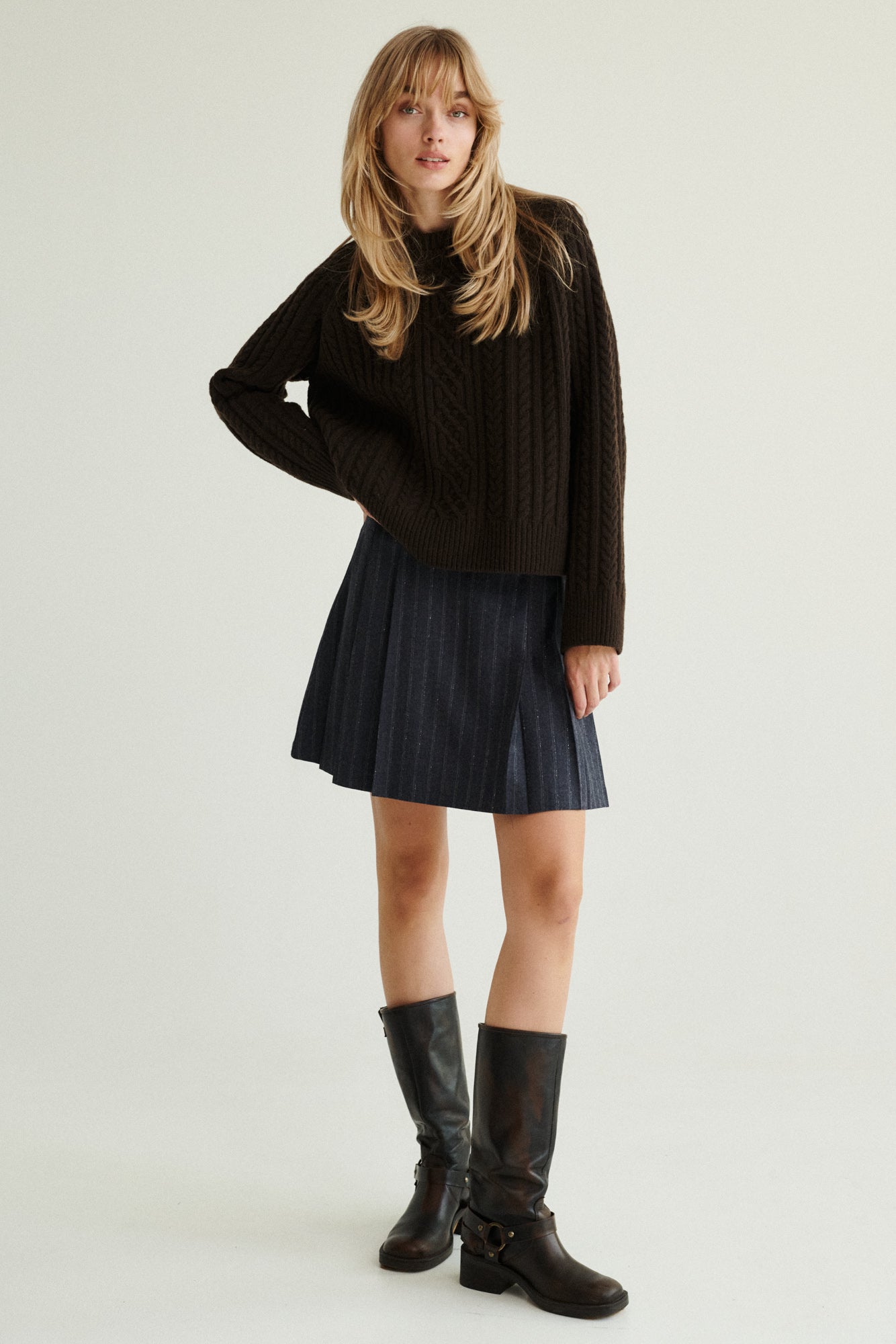 Spódnica z wełny dziewiczej / 07 / 21 / blue graphite