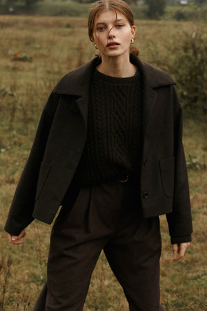 Kurtka z wełną / 18 / 12 / ebony wood  ?Modelka ma 178 cm wzrostu i prezentuje rozmiar M/L?   