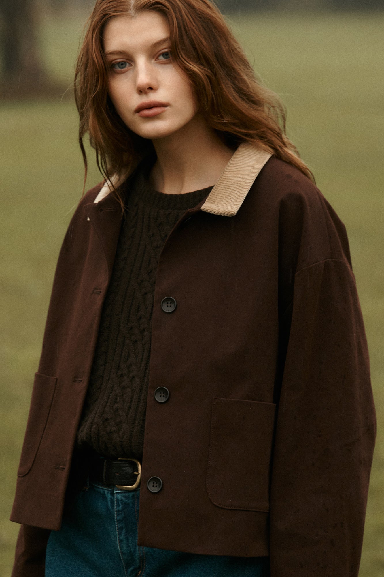 Kurtka z bawełny / 18 / 14 / dark chocolate*?Modelka ma 178 cm wzrostu i prezentuje rozmiar M/L?  