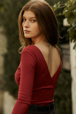 Body z bawełny organicznej / 01 / 06 / maroon red