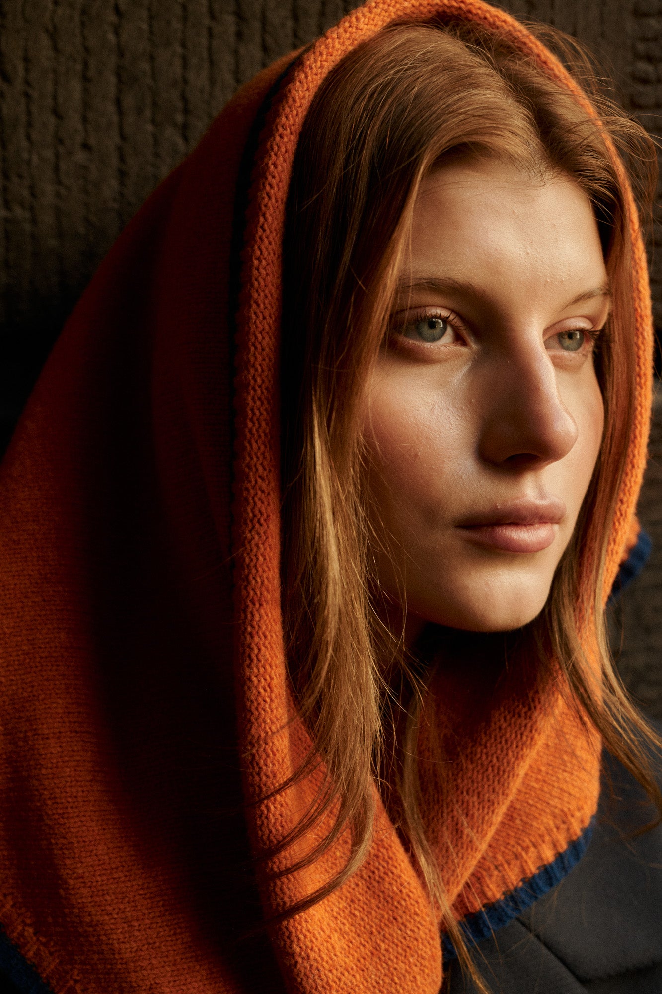 Chusta z wełny / 21 / 24 / orange / navy *plaszcz-z-welna-i-kaszmirem-18-15-night-blue*