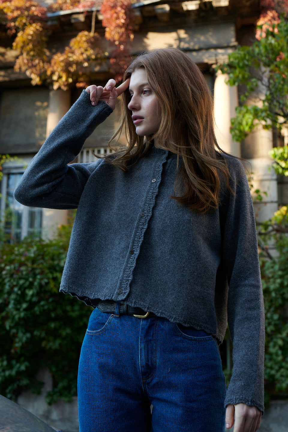 Kardigan z wełny / 16 / 15 / stone grey