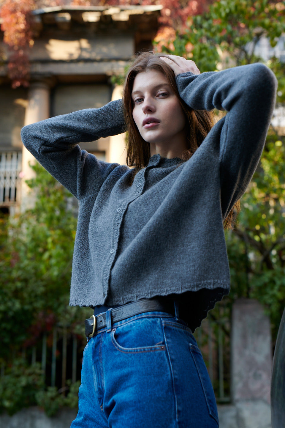 Kardigan z wełny / 16 / 15 / stone grey