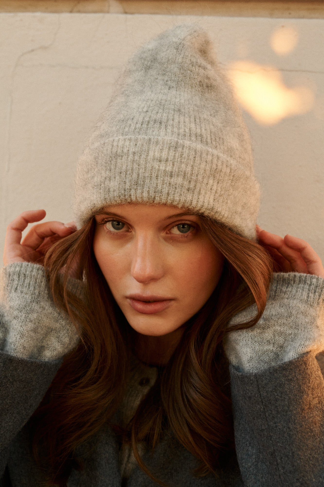 Czapka z moheru i alpaki / 21 / 15 / mist grey