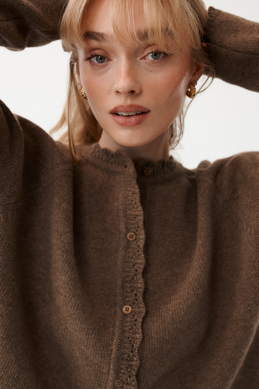 Kardigan z wełny / 16 / 15 / antique brown