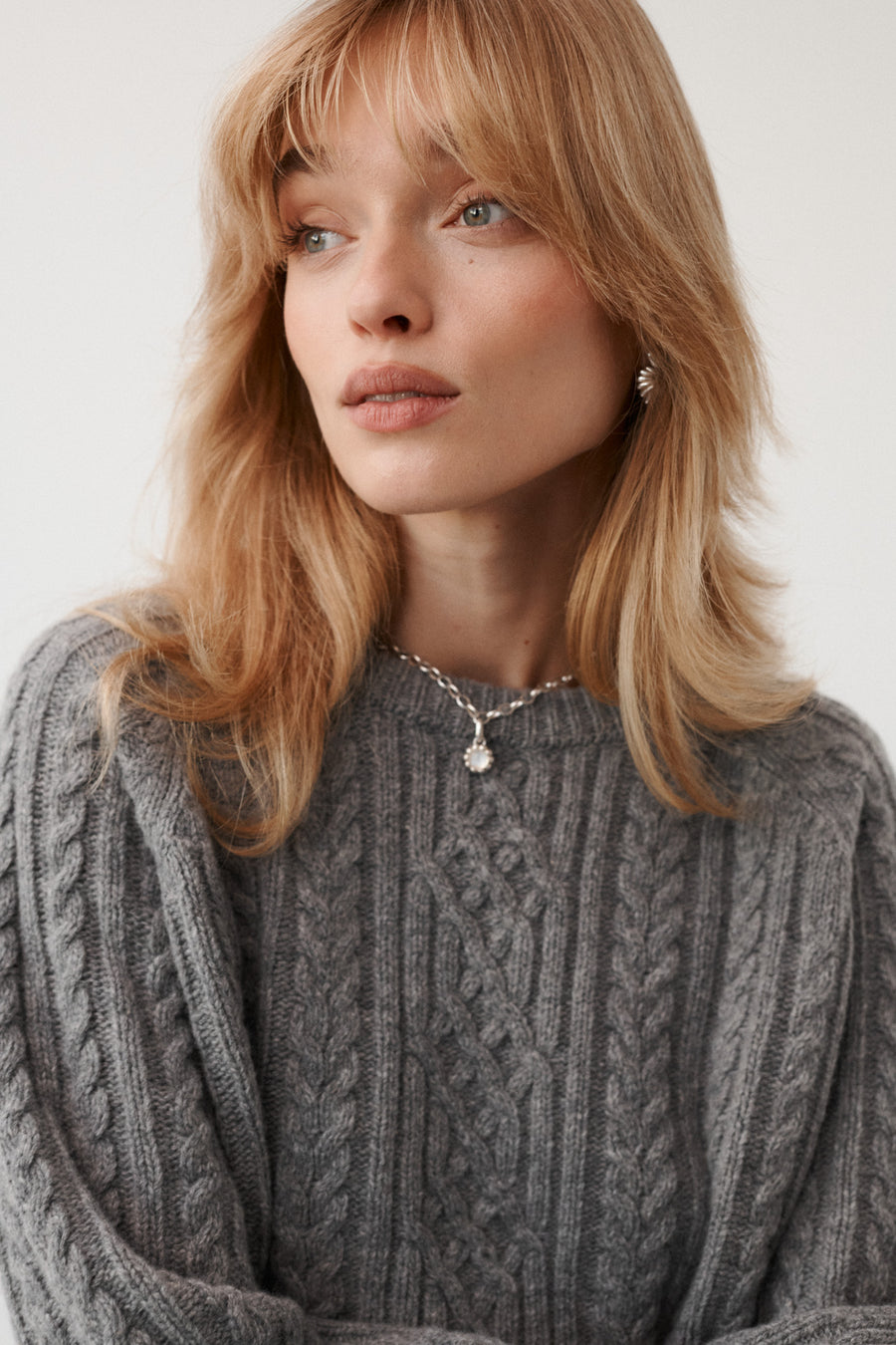 Sweter z wełny / 16 / 19 / light graphite