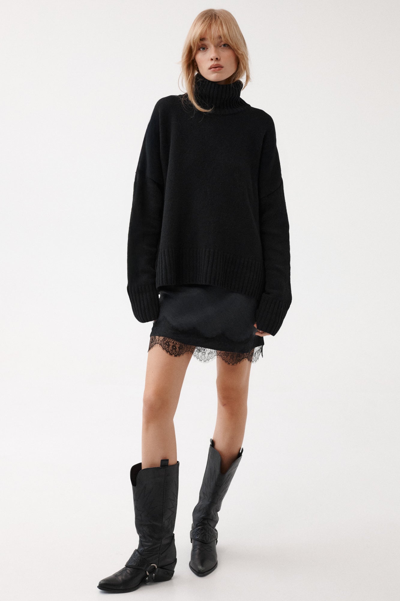 Golf z wełny / 16 / 16 / onyx black