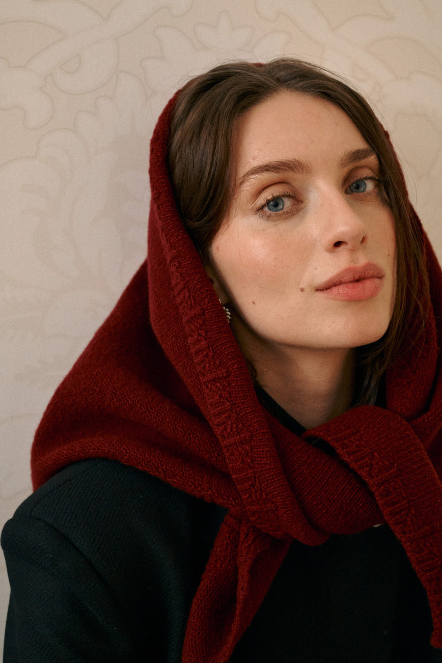 Chusta z wełny / 21 / 27 / merlot red