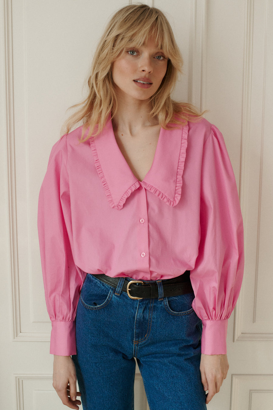 Koszula z bawełny organicznej / 12 / 22 / flamingo pink