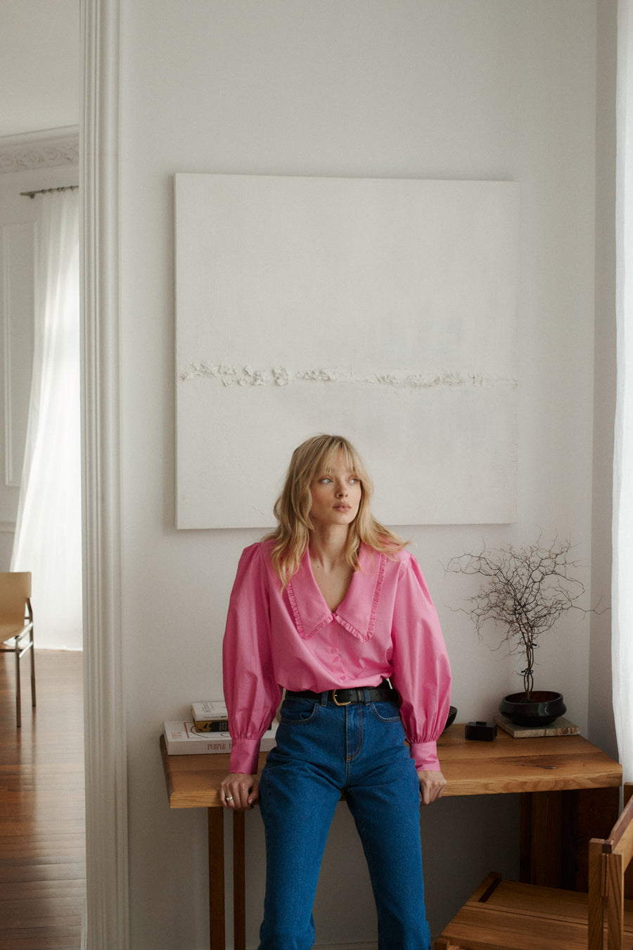 Koszula z bawełny organicznej / 12 / 22 / flamingo pink