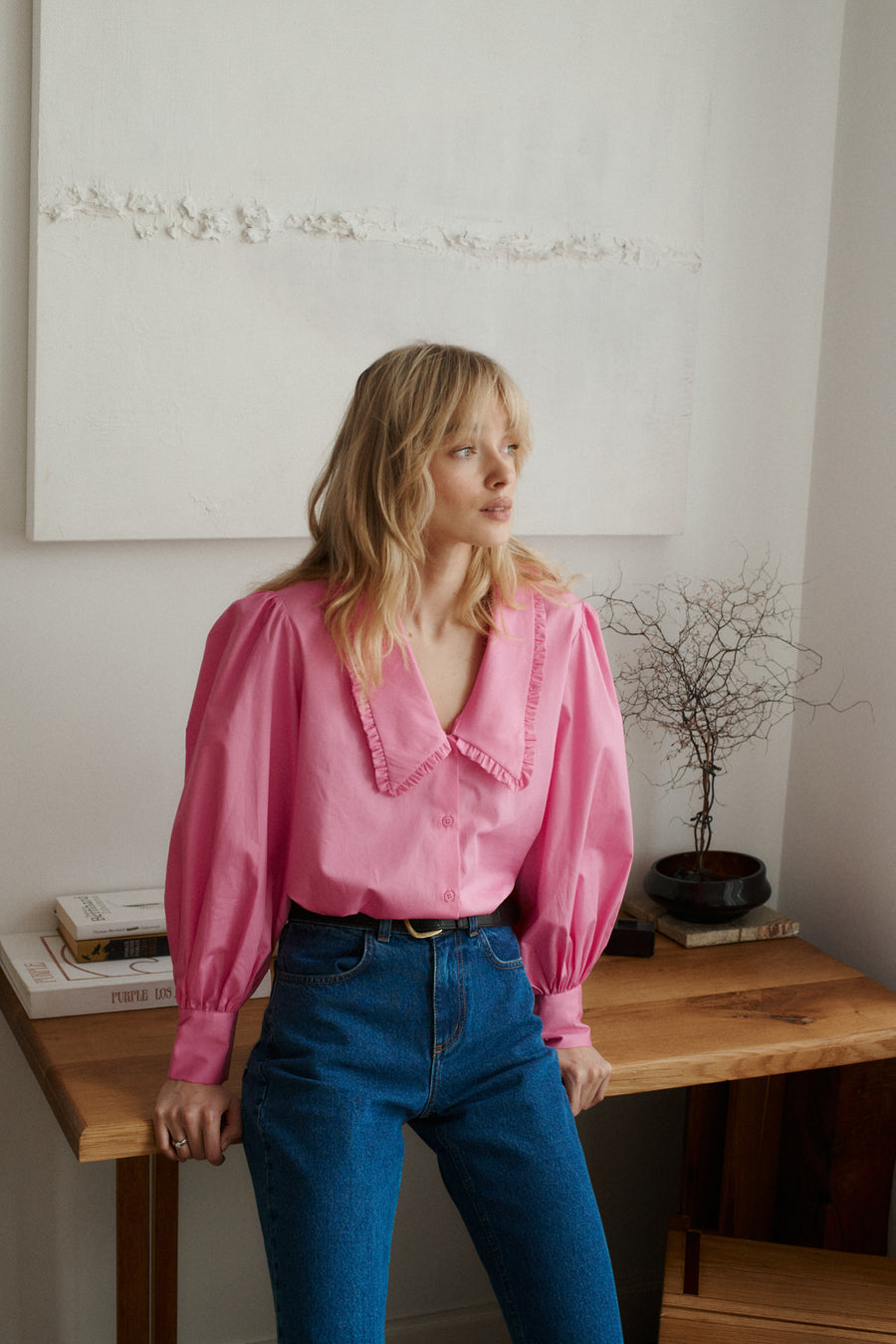 Koszula z bawełny organicznej / 12 / 22 / flamingo pink