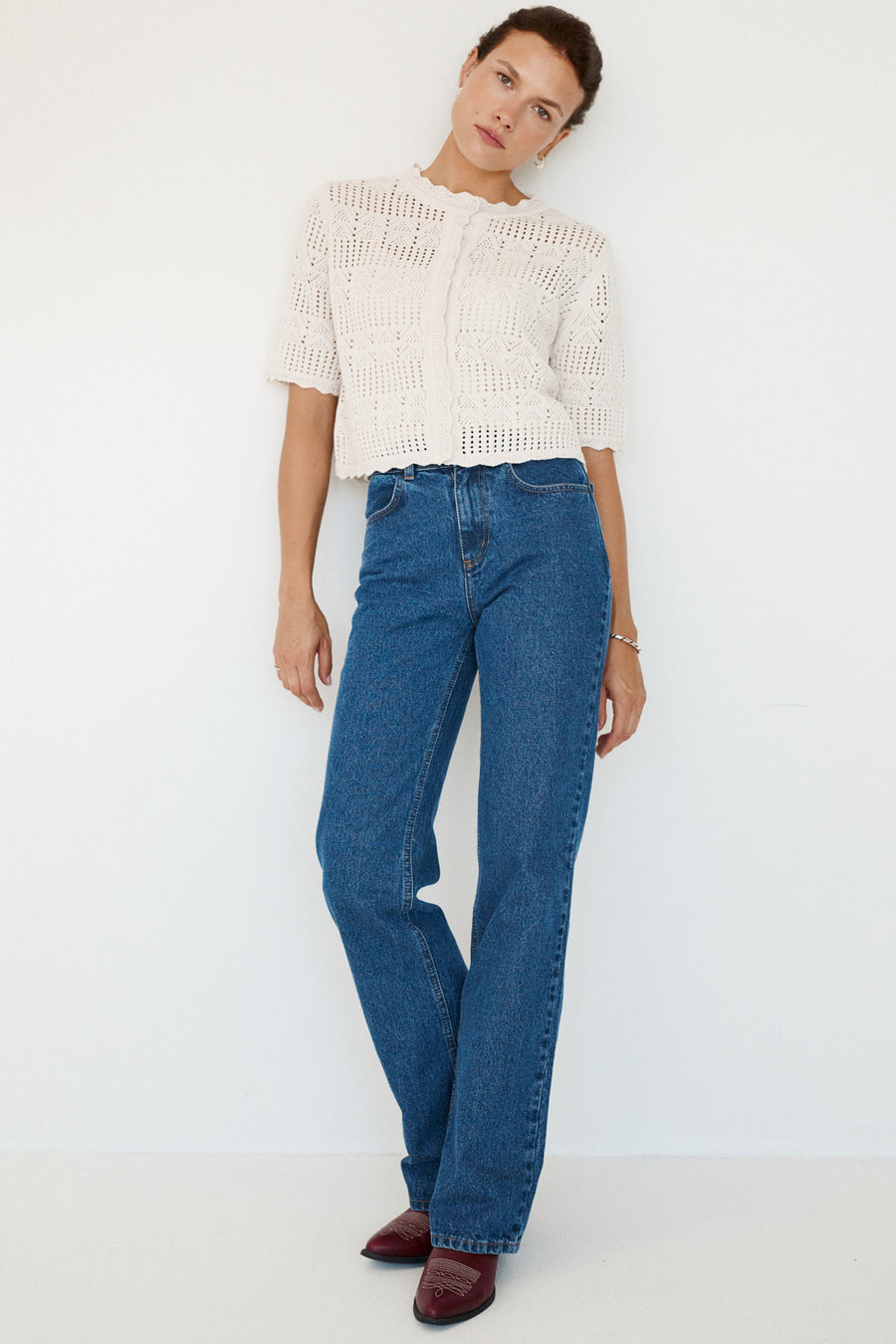 Spodnie jeansowe z bawełny z recyklingu / 05 / 18 / medium indigo