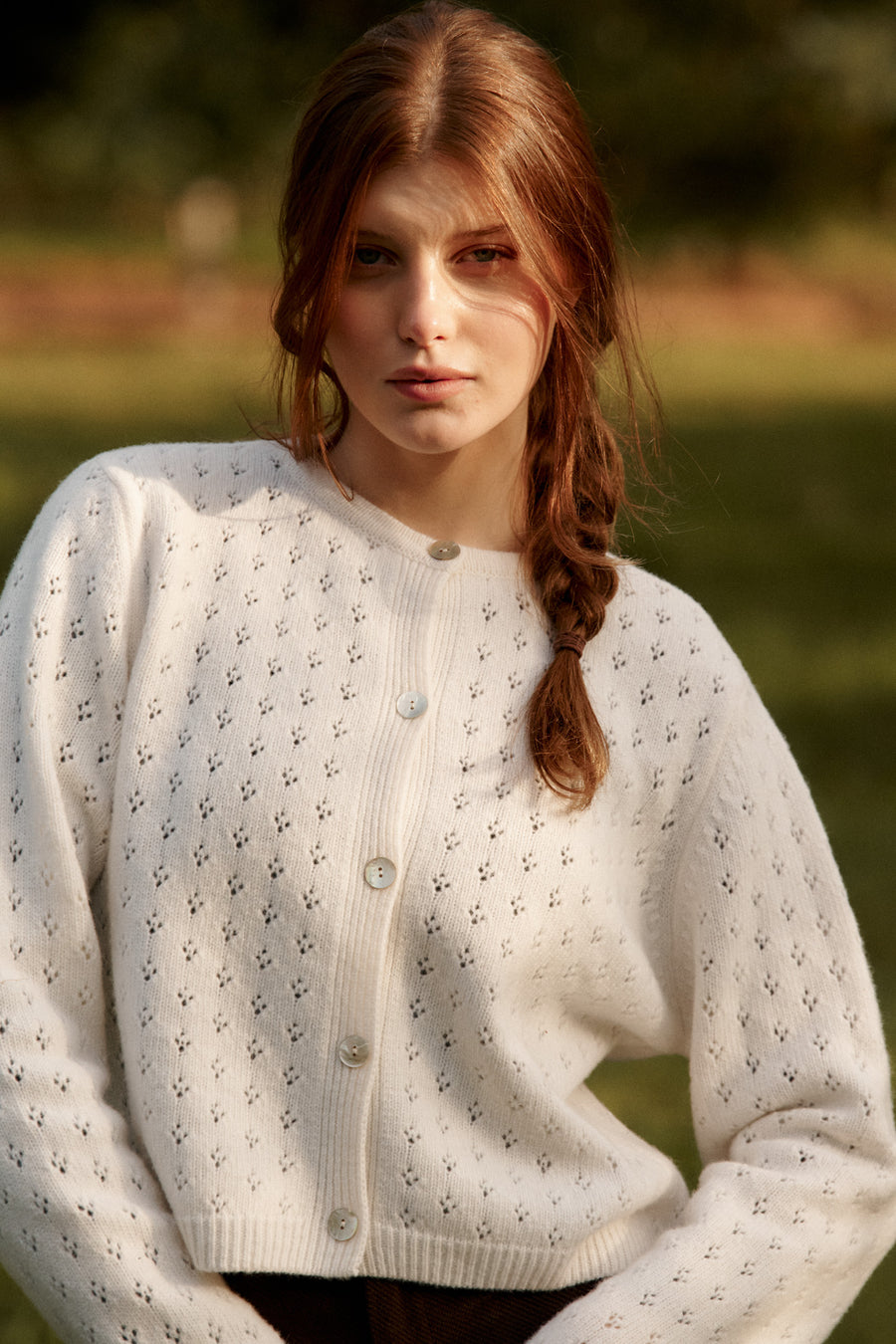 Kardigan z wełny / 16 / 30 / cream white