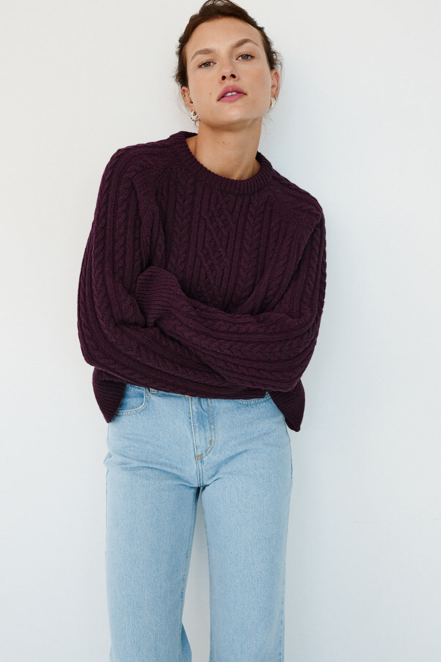 Sweter z wełny / 16 / 19 / dark plum