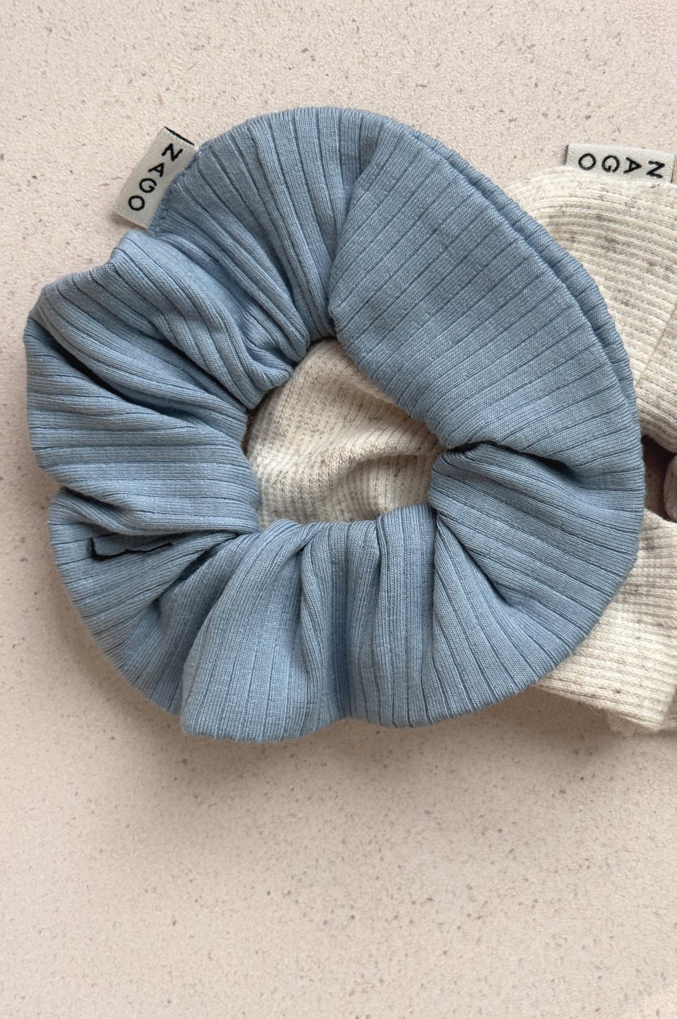 Zestaw scrunchies / unbleached & glacier blue