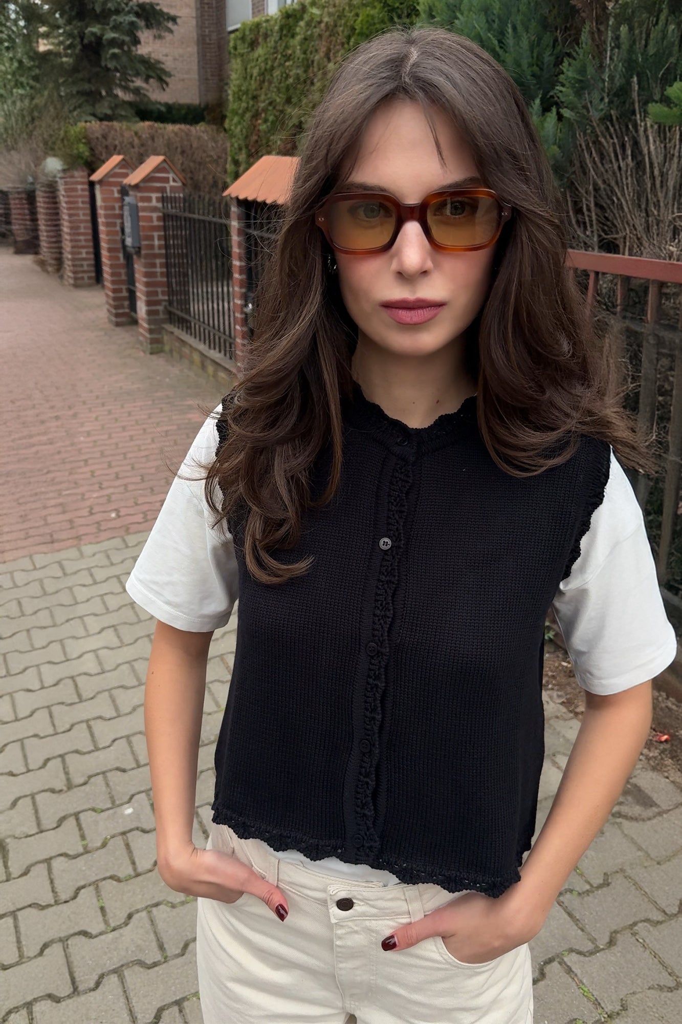 Kamizelka z bawełny organicznej / 22 / 01 / onyx black